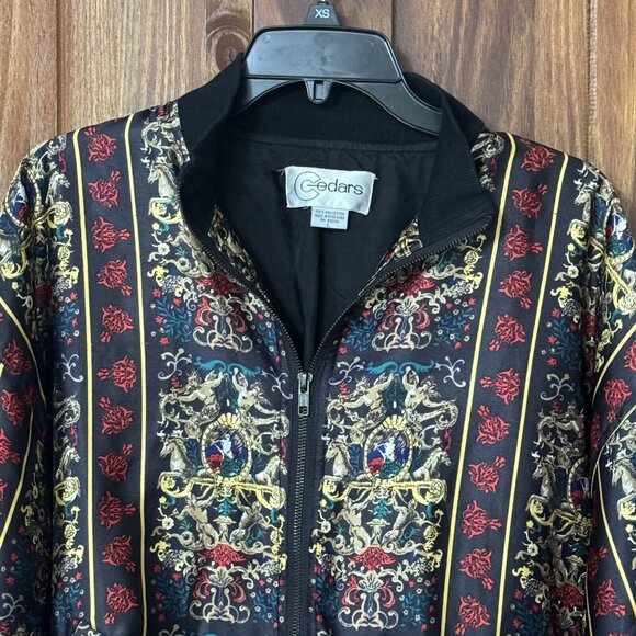 Vintage Cedars Satin Bomber Jacket Size Large Polyester - Picture 2 of 6